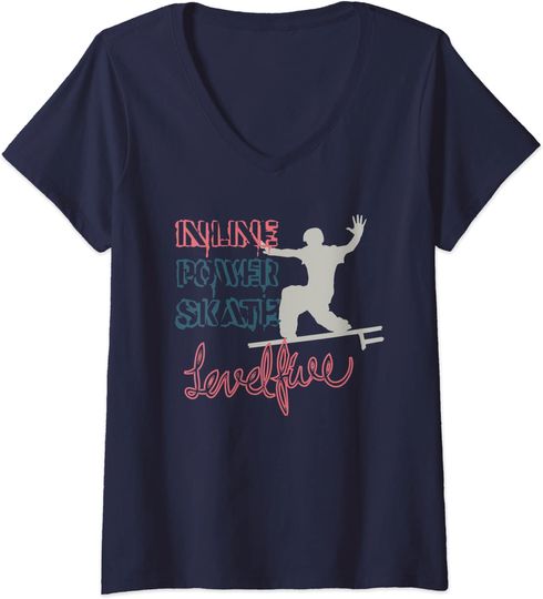 Discover T-shirt de Mulher com Decote Em V Love Skate