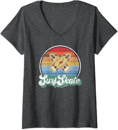 Discover T-shirt de Mulher com Decote Em V Vintage Surfskate