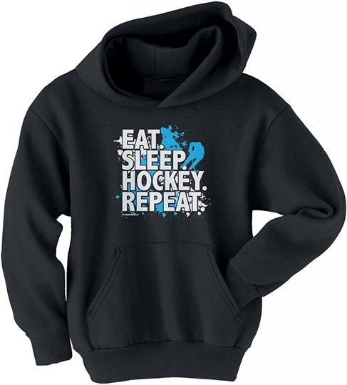 Discover Hoodie Unissexo Eat Sleep Hockey Repeat