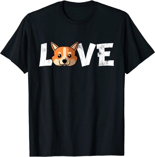 T-shirt para Homem e Mulher Amor de Cão Corgi