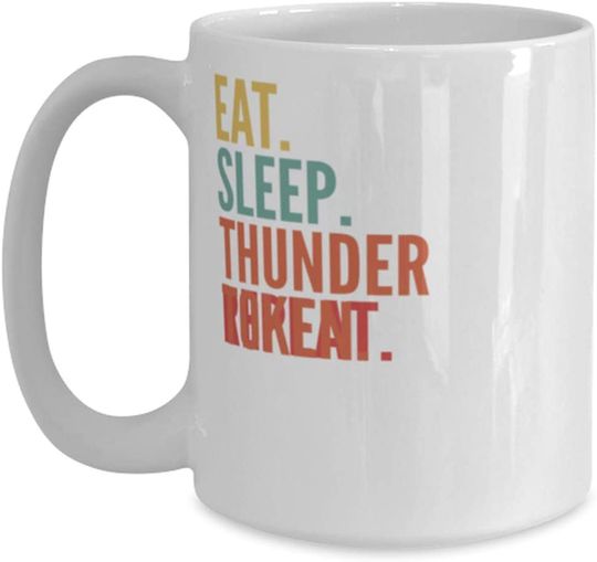 Discover Caneca de Cerâmica Clássica Eat Sleep Thunder Token Repeat