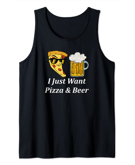 Discover Camisola sem Mangas Unissexo I Just Want Pizza & Beer