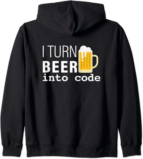 Discover Hoodie Unissexo I Turn Beer Into Code Presente de Engenharia de Software