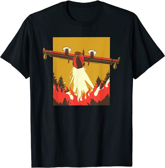 Discover T-shirt de Homem Manga Curta Avião de Combate A Incêndio