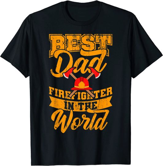 Discover T-shirt Unissexo Manga Curta O Melhor Bombeiro Pai do Mundo