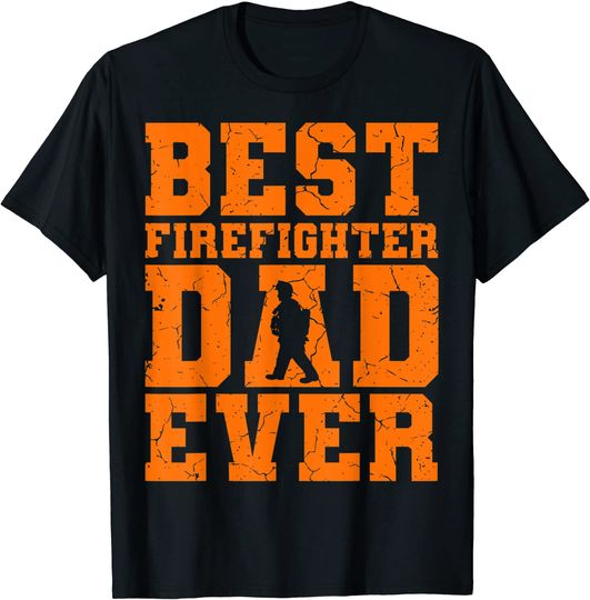 Discover T-shirt de Homem Manga Curta Best Dad Firefighter Dad Ever