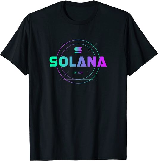 Discover T-shirt para Homem e Mulher com Solana Coin Criptomoeda