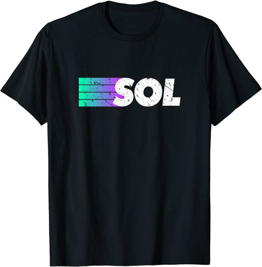 Discover T-shirt para Homem e Mulher Solana Coin SOL Token Criptomoneda