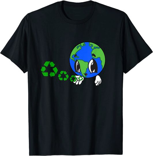 Discover T-Shirt Unissexo Manga Curta Símbolo de Proteção Ambiental