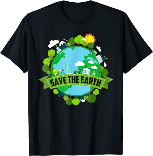Discover T-Shirt Unissexo Manga Curta Save The Planet