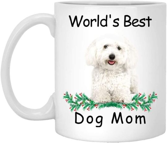 Discover Caneca de Cerâmica Clássica Poodle Worlds Best Dog Mom