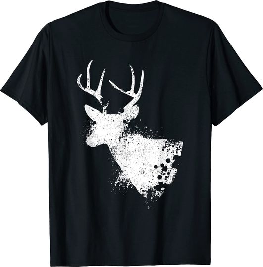 T-shirt para Homem e Mulher Animal Silhueta de Cervo
