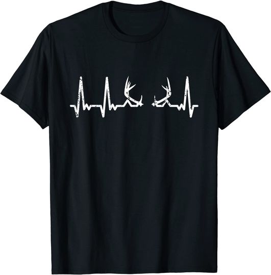 Discover T-shirt para Homem e Mulher Batimento de Coração com Cervo