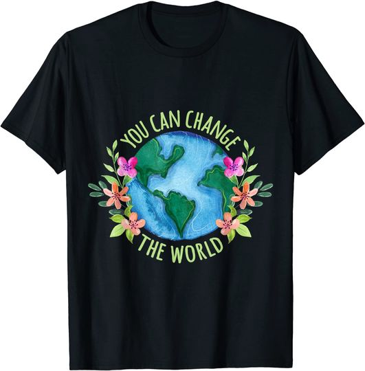 Discover T-Shirt Unissexo Manga Curta You Can Change The World