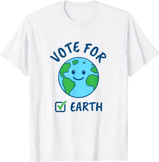 Discover T-Shirt Unissexo Manga Curta Vote For Earth