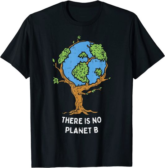 Discover T-shirt Unissexo Manga Curta Ávore Terra There Is No Planet B