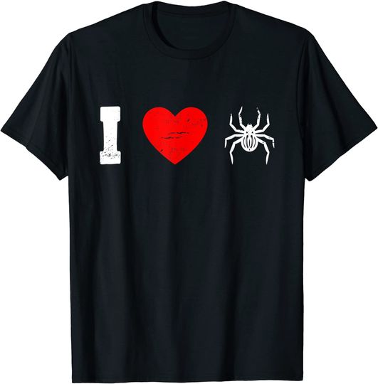 Discover T-shirt para Homem e Mulher Amo Aranha Dia das Bruxas