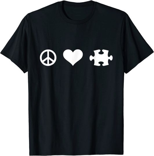 T-Shirt Unissexo Manga Curta Símbolo de Paz Amor Jogos