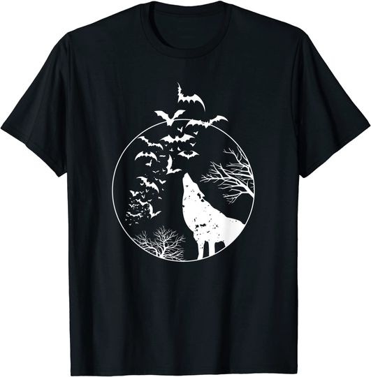 Discover T-shirt para Homem e Mulher Morcego Assustador para Halloween