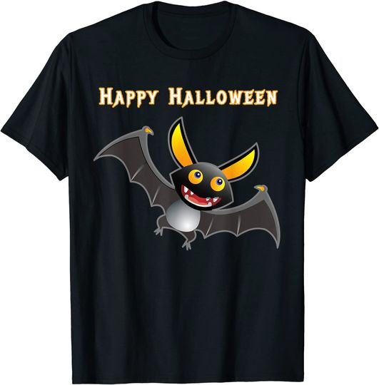 Discover T-shirt para Homem e Mulher Hallpy Halloween com Vampiro Morcego