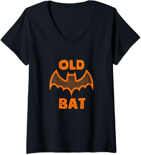 Discover T-shirt para Mulher Vintage Old Bat Halloween Decote em V