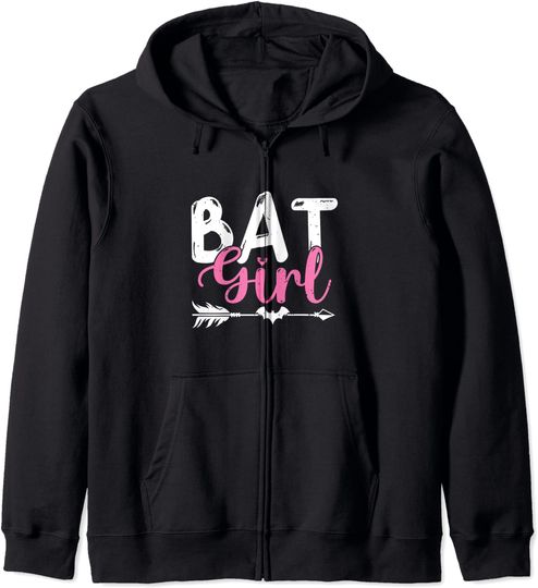 Discover Hoodie com Fecho-éclair Unissexo Presente de Halloween Bat Girl