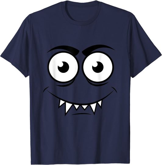 T-shirt para Homem e Mulher Cara de Monstro Fantasma Engraçado