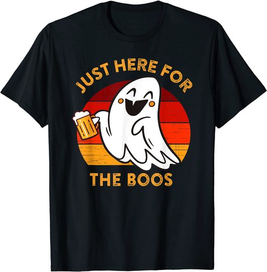 Discover T-shirt para Homem e Mulher Boo e Cerveja Just Here For The Boos