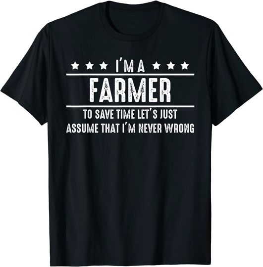Discover T-Shirt Unissexo Manga Curta Eu Sou Um Agricultor