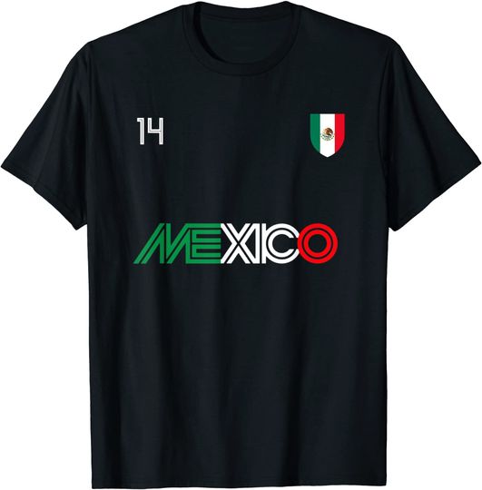 Discover Viva Mexico Retro Football Soccer Flag T-Shirt