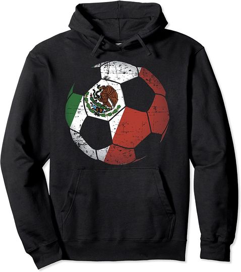 Discover Mexico Soccer Ball Flag Jersey Hood Hoodie