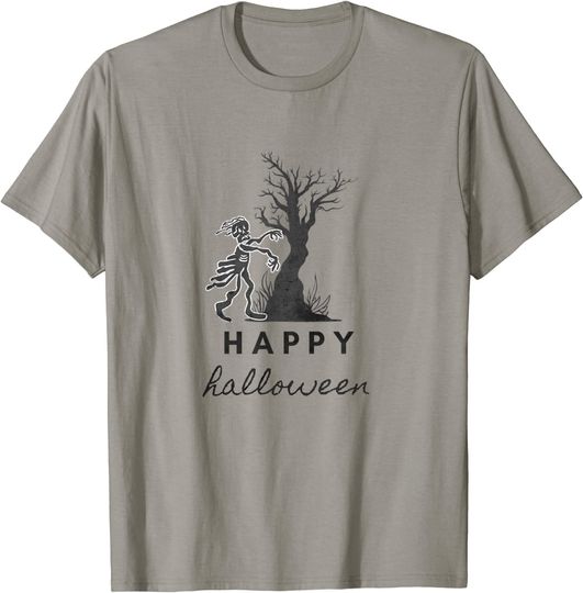 Discover T-shirt para Homem e Mulher Happy Halloween Árvore Halloween