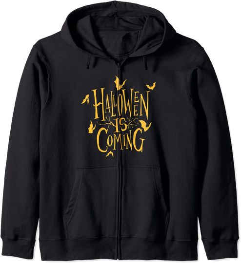 Discover Hoodie com Fecho-éclair Unissexo Árvore Halloween is Coming