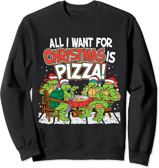 Discover Suéter Unissexo Tartarugas Ninjas All I Want For Christmas Is Pizza