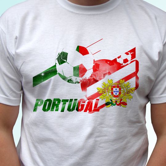 Discover T-shirt para Homem e Mulher Futebol de Portugal Bandeira de Portugal