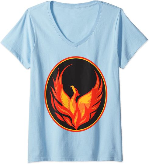 Discover T-shirt de Mulher com Decote Em V Distintivo de Fénix