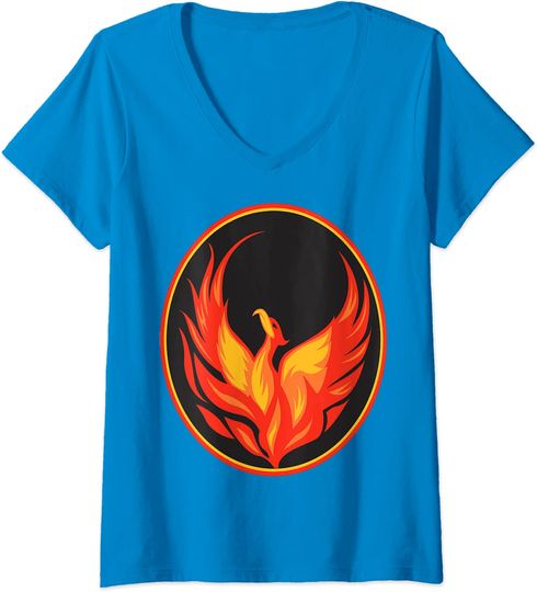 Discover T-shirt de Mulher com Decote Em V Distintivo de Fénix