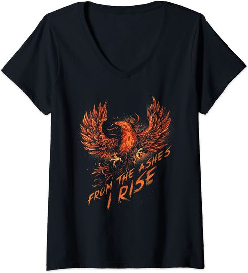 T-shirt de Mulher com Decote Em V Fénix From The Ashes I Rise