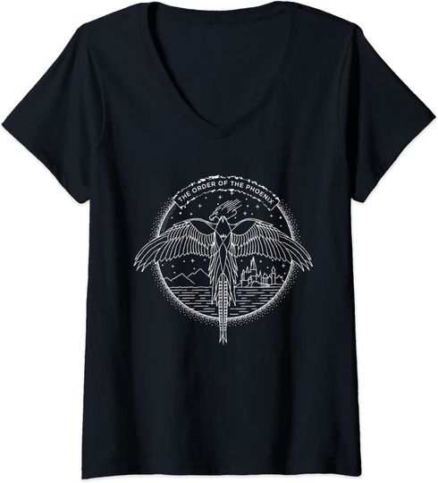 T-shirt de Mulher com Decote Em V Fénix Círculo Mundial