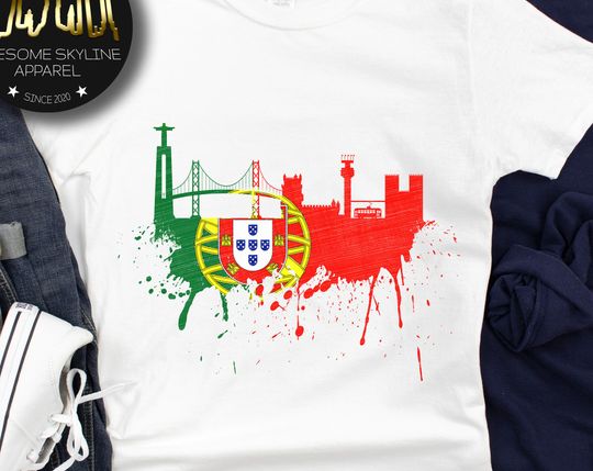 Discover T-shirt para Homem e Mulher Lisbon Skyline Portugal
