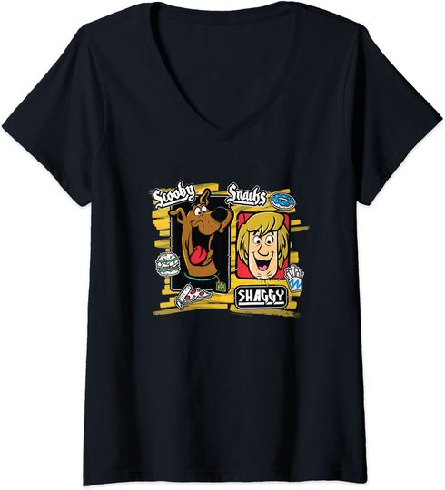 Discover T-shirt para Mulher Scooby-Doo Snack Line Up Decote em V