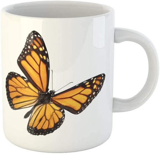 Discover Caneca de Cerâmica Clássica Borboleta Amarela