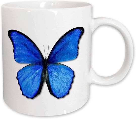 Discover Caneca de Cerâmica Clássica Borboleta Azul