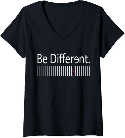 Discover T-shirt para Mulher Be Diferente Único e Incomum Decote em V