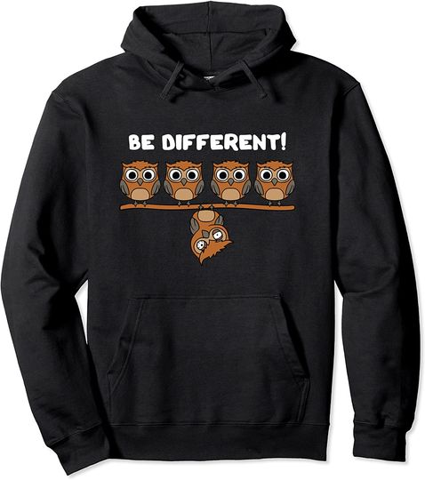 Discover Hoodie Unissexo Divertido Be Different com Corujas
