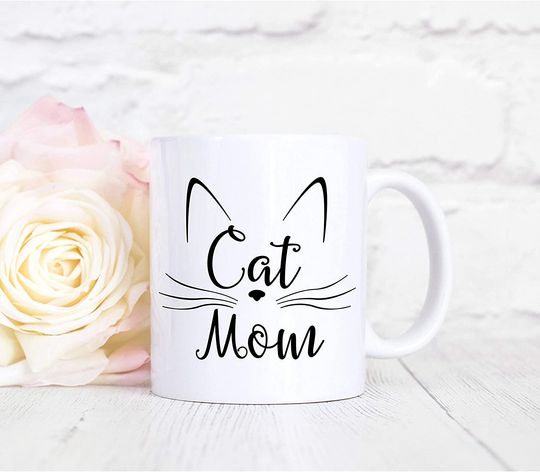 Discover Caneca de Cerâmica Clássica com Cat Mom