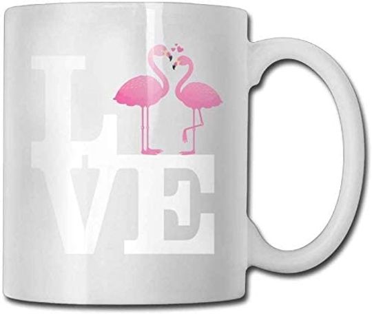 Discover Caneca de Cerâmica Clássica Amor de Flamingos