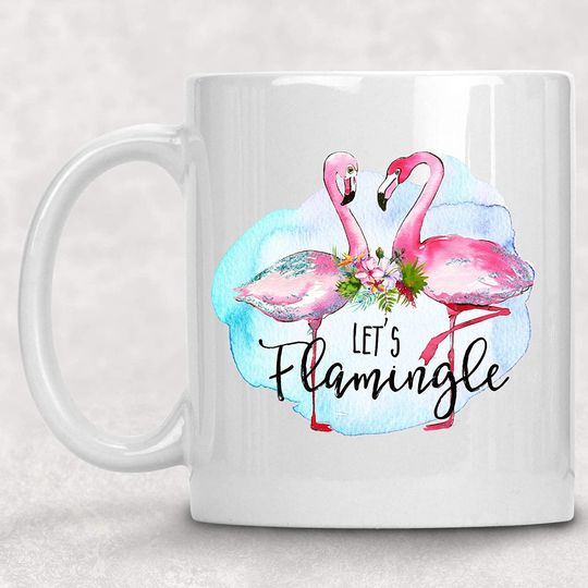 Discover Caneca de Cerâmica Clássica Let 's Flamingle