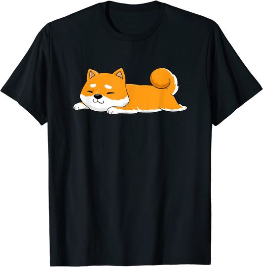 T-shirt para Homem e Mulher Divertido com Estampa de Shiba