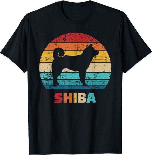 Discover T-shirt para Homem e Mulher Vintage Shiba